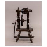 Vintage Miniature Wooden Moving Spinning Wheel