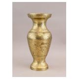 Persian Brass Inlaid Carved Large Vase