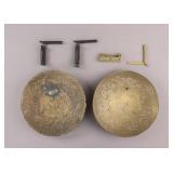 Antique Bronze Carved Bowls & Locks Set