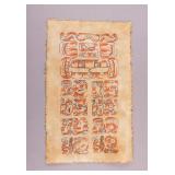 Vintage Mayan Hand-painted Calendar