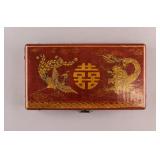 Chinese Fine Red Lacquer Longevity Box