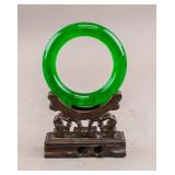 Chinese Fine Green Hardstone Carved Bangle