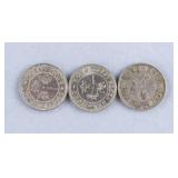 1937-39 Hong Kong 10 Cents Coins 3pc