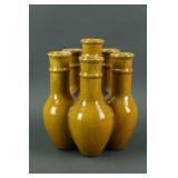 Chinese Six Opening Brownish Porcelain Vase