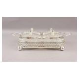 British Silver-plated & Glass Serving Set
