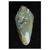 Chinese Green Jade Carved South Pole Boulder