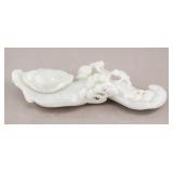 Chinese Hetian White Jade Carved Ruyi Scepter