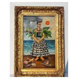 Mexican Oil on Canvas Signed Frida Kahlo 