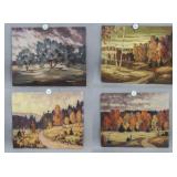 Canadian Oil on Canvas Signed E. Vasarinya 4pc