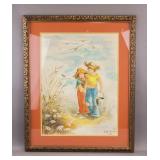 WC on Paper Signed Walt Disney Fine Art T. Eaton