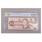 1986 Canada $2 Banknote Special # GEM 66PPQ PCGS