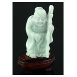 Burma Green Jadeite Carved Shou Immortal