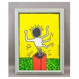 American Oil on Canvas Signed Keith Haring '88
