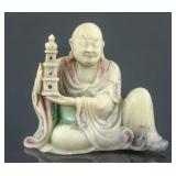 Fine 18th C Soapstone Carved Lohan Sculpture