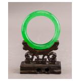 Chinese Green Hardstone Carved Bangle