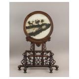 Chinese Rare Huanghuali Wood Carved Screen