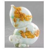 Burma Green & Russet Jadeite Gourd Form Pendant
