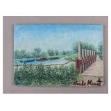 French Oil on Board Signed Claude Monet