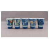 Japanese Arita Ware Porcelain Teacups 5pc