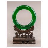 Chinese Fine Green Hardstone Carved Bangle