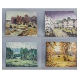 Canadian Oil on Canvas Signed E. Vasarinya 4pc