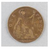 1920 United Kingdom One Penny George V Coin