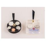 Canadian 1960s Coins Pen Holders 2pc