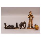 Vintage Wood Carved Figurines 4pc