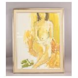 Mixed Media on Paper Signed In Style of Sanyu