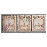 1936 Manchukuo 3 Cents Regular Issue Stamps 3pc