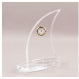 Vintage Japanese Crystal Sailboat Clock