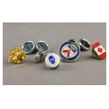 Assorted Vintage Metal Cufflinks & Pins 5pc