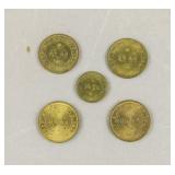 1960s-70s Portuguese Macau Coins 4pc