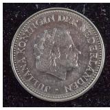 1971 Netherlands 1 Gulden Juliana Coin
