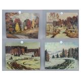 Canadian Oil on Canvas Unsigned 4pc