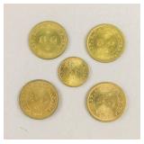 1960s Macau Coins 5pc