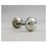 Vintage Silver-plated Baby Rattle Dumbbell
