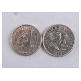 2014 - 18 Philippines 1 Piso Coins 2pc