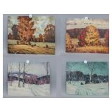 Canadian Oil on Canvas Signed E. Vasarinya 4pc