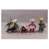 1990s Japanese Bandai Monster Figurines 4pc Labels