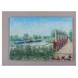 French Oil on Board Signed Claude Monet