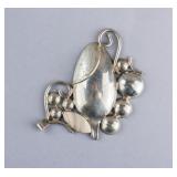 Vintage Scandinavian Style Silver-plated Brooch