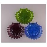 Vintage Glass Shell Dishes 3pc