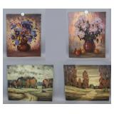 Canadian Oil on Canvas Signed E. Vasarinya 4pc