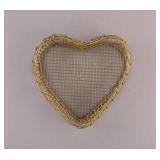 Vintage Heart-shaped Decorative Gilt Basket