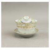 Thailand Hand-painted Porcelain Tea Cup w/ Lid