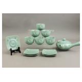 Korean Haengnam Green Porcelain Teaware Set