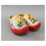 Vintage Hand-painted Wooden Dutch Clogs