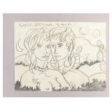 Italian Charcoal Paper Signed Tono Zancanaro 