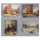 Canadian Oil on Canvas Signed E. Vasarinya 4pc